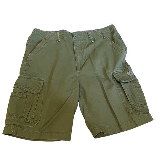 VINTAGE UNIONBAY Shorts Mens 38 Green  Cargo Camo Baggy Y2K - Picture 1 of 13